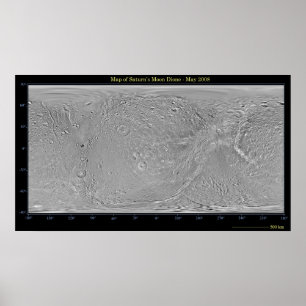Global map of Saturn's moon Dione Poster