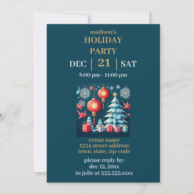 Global Mashup Christmas Holiday Party Invitation (Front)