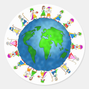 Global Nativity Kids Classic Round Sticker