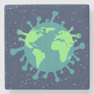 Global Pandemic (Virus Particle) (Viral Infection) Stone Coaster