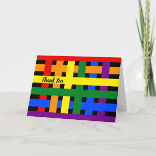 Global Peace Hug Abstract Colourful Thank You Card