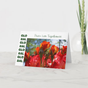 GLOBAL Peace Love Togetherness Greeting Cards Rose