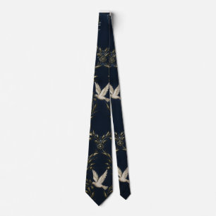 "Global Peace & Unity - Elegant Doves and Olive Br Tie