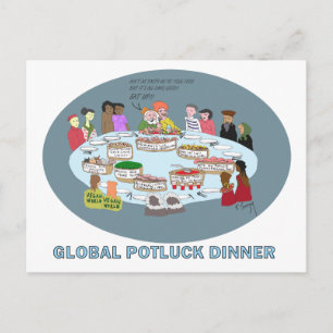 GLOBAL POTLUCK DINNER POSTCARD
