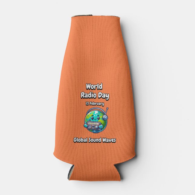 Global Sound Waves. Bottle Cooler (Front)