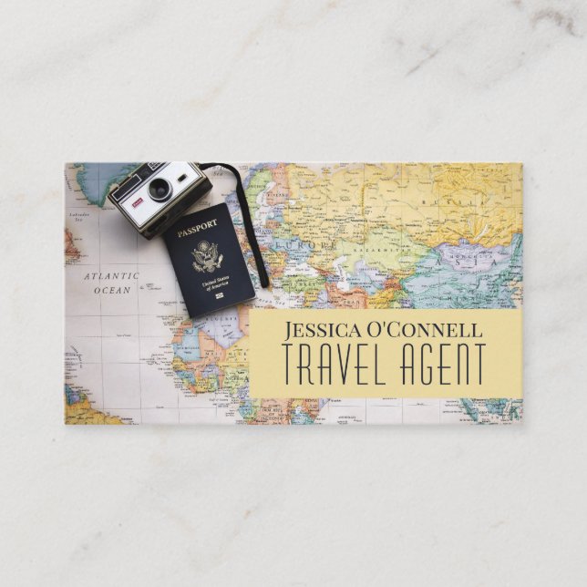 Global Travel Agency Agent Business Card (Front)