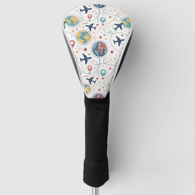 Global Travel Aviation Pattern (1) Golf Head Cover (Front)