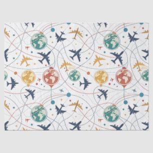 Global Travel Aviation Pattern (2) Tissue Paper