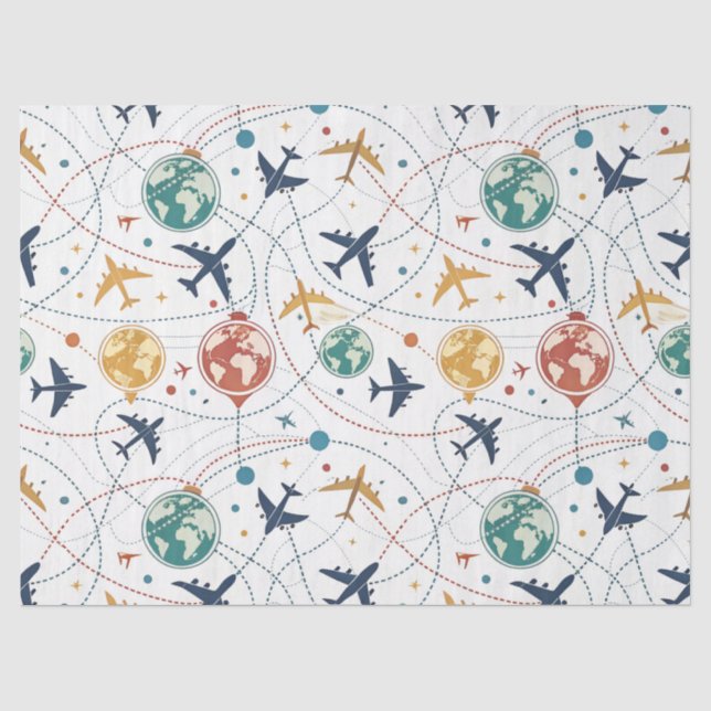 Global Travel Aviation Pattern (2) Tissue Paper (Front)