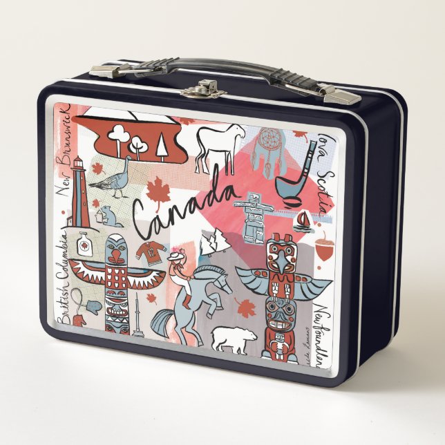 Global Travel - Canada Metal Lunch Box (Front)