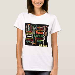 Global Travel Language Collage tees and t-shirts