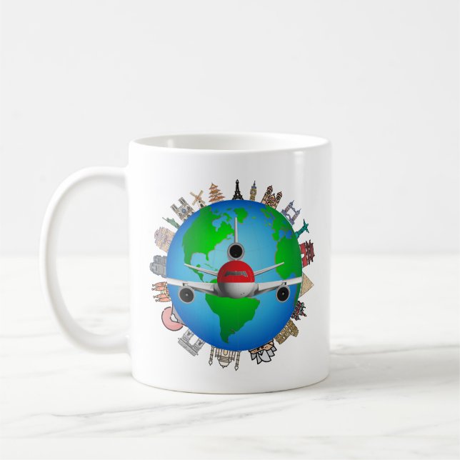 Global Travel Sight Seeing Coffee Mug (Left)
