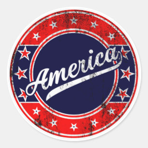 Global Traveller - America USA Classic Round Sticker