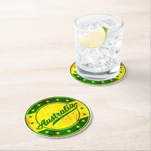 Global Traveller - Australia Round Paper Coaster