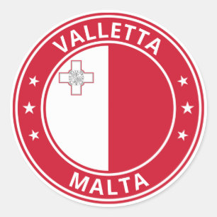 Global Traveller - Valletta, Malta Classic Round Sticker