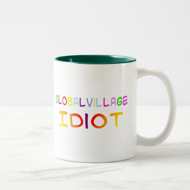 Global Village Idiot Two-Tone Coffee Mug (Right)
