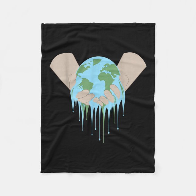 Global Warming Climate Change Environmental Protec Fleece Blanket (Front)