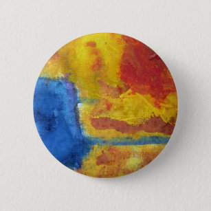 Global Warming climate change orange blue abstract 6 Cm Round Badge