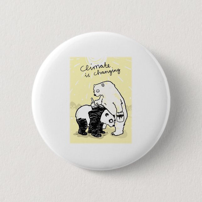 Global warming climate is changing bears 6 cm round badge (Front)