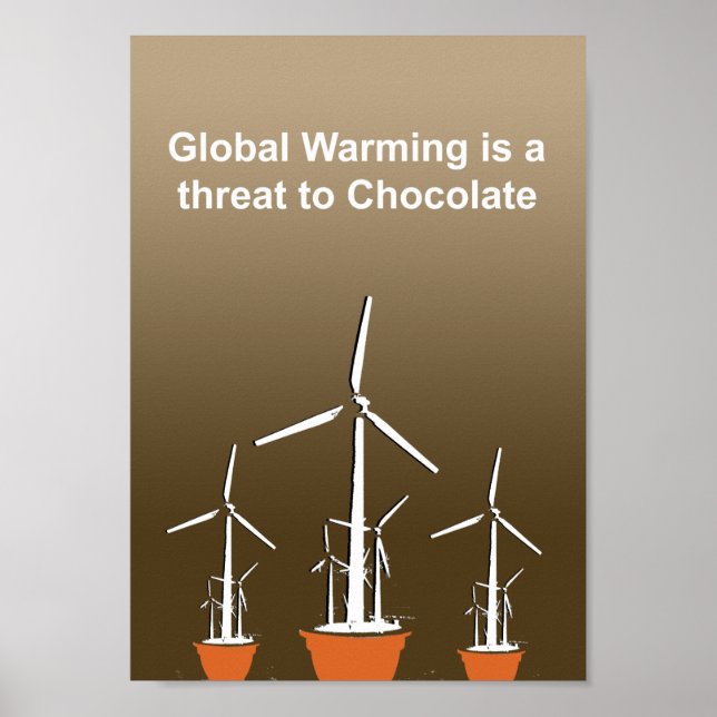 Global Warming is a threat to chocolate - Poster (Front)