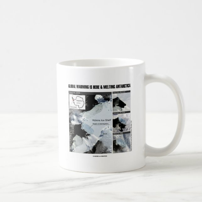 Global Warming Is Here And Melting Antarctica Coffee Mug (Right)
