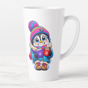 Global Warming My Flipper Cute Penguin Sticker Latte Mug