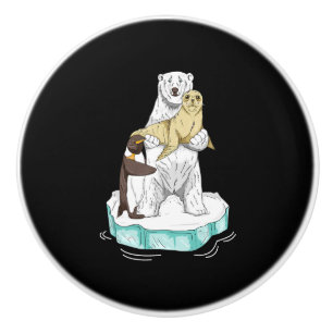 Global Warming Polar Bear Climate Change Awareness Ceramic Knob