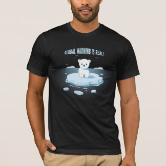Global Warming Reality Tee 'Sad Polar Bear on Iceb