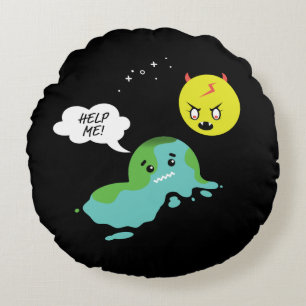 Global Warming Round Cushion