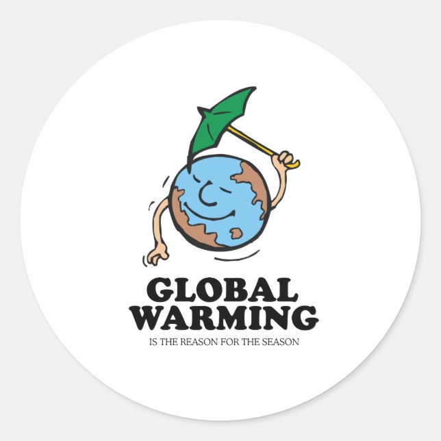 Global warming season classic round sticker (Front)