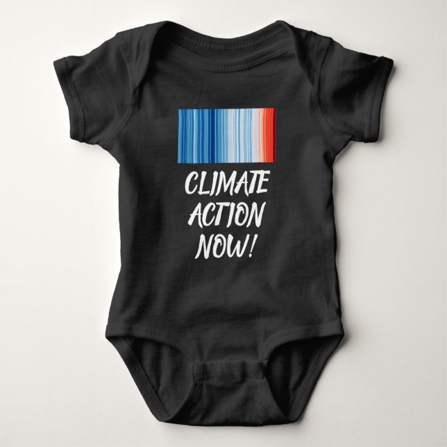 Global Warming Stripes Climate Change Baby Bodysuit (Front)
