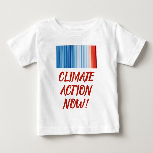 Global Warming Stripes Climate Change Baby T-Shirt (Front)