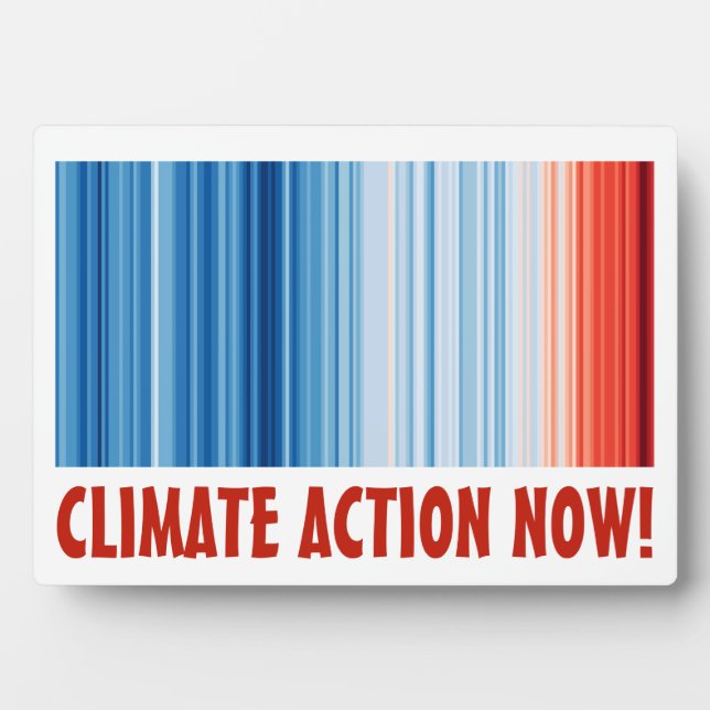 Global Warming Stripes Climate Change Environment Plaque (Front)
