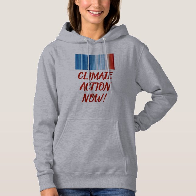 Global Warming Stripes Climate Change Hoodie (Front)