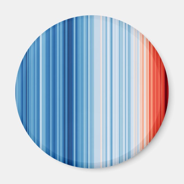 Global Warming Stripes Climate Change Temperatures Magnet (Front)
