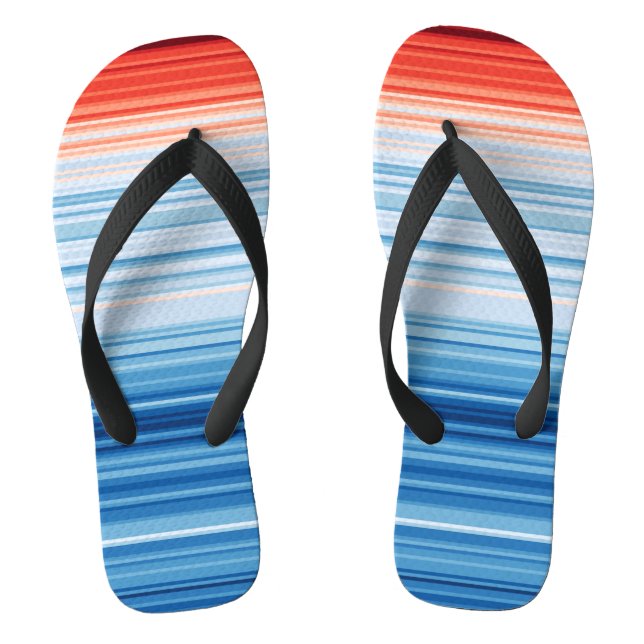 Global Warming Stripes Climate Change Thongs (Footbed)