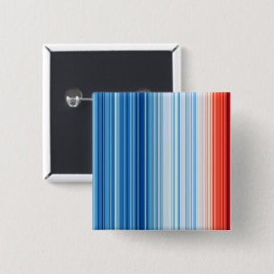 Global Warming Stripes Earth Climate Change 15 Cm Square Badge