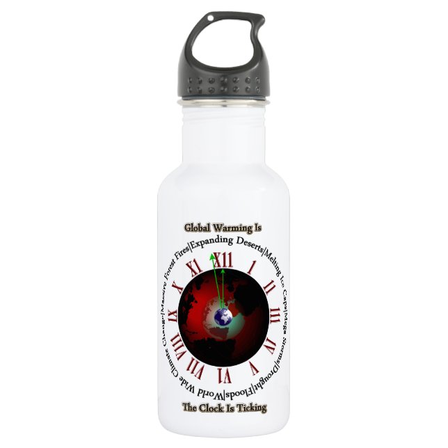Global Warming - Time Is Running Out 532 Ml Water Bottle (Front)