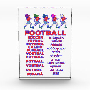 Global Women Soccer Multilingual Names Sports Fan Photo Block
