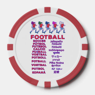 Global Women Soccer Multilingual Names Sports Fan Poker Chips