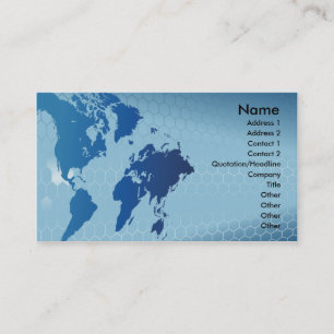 global word map and hexagon business card design