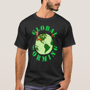 Global Worming Cute Worm & Earth Pun On Global War T-Shirt