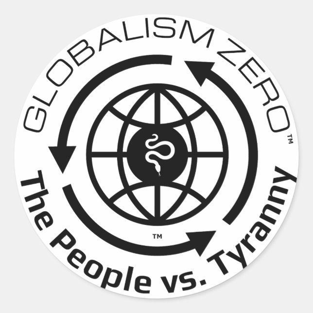 Globalism Zero™ Black Circle Logo Stickers (Front)
