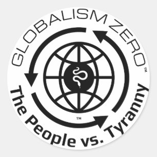Globalism Zero™ Black Circle Logo Stickers