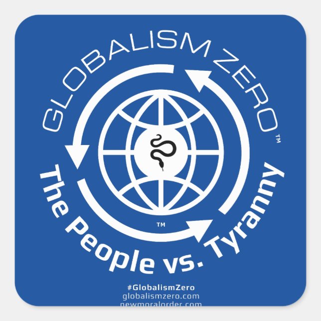 Globalism Zero™ White Circle Logo Stickers (Front)