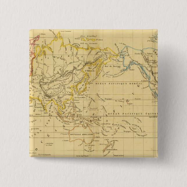 Globe 15 Cm Square Badge (Front)