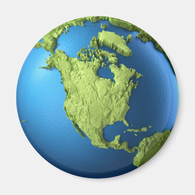 Globe 3d isolated on white.Continent North America Magnet (Front)
