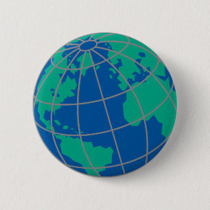 Globe 6 Cm Round Badge