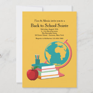 Globe and books Invitation
