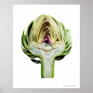 Globe artichoke half cut out poster